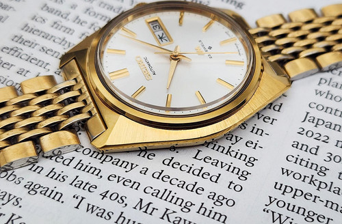 白松　ハクショウ　70cm 希少 Gold Japanese National Railways 1970s Seiko 5606-7000 Lord Matic