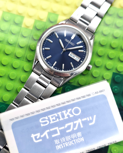 Deep Blue 1999 Seiko 7N43-9080 Dress Watch, Original Bracelet | DC