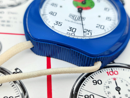 Near NOS 1970s Heuer Trackmaster Ref. 8047 Stopwatch, w/Original