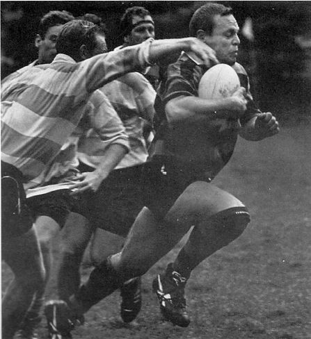 Dr. Nick playing collegiate rugby at Life University, where he attended on a full athletic scholarship.