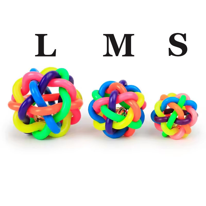 Colourful Bell Dog Chew Toy – Bite Resistant, S/M/L Sizes