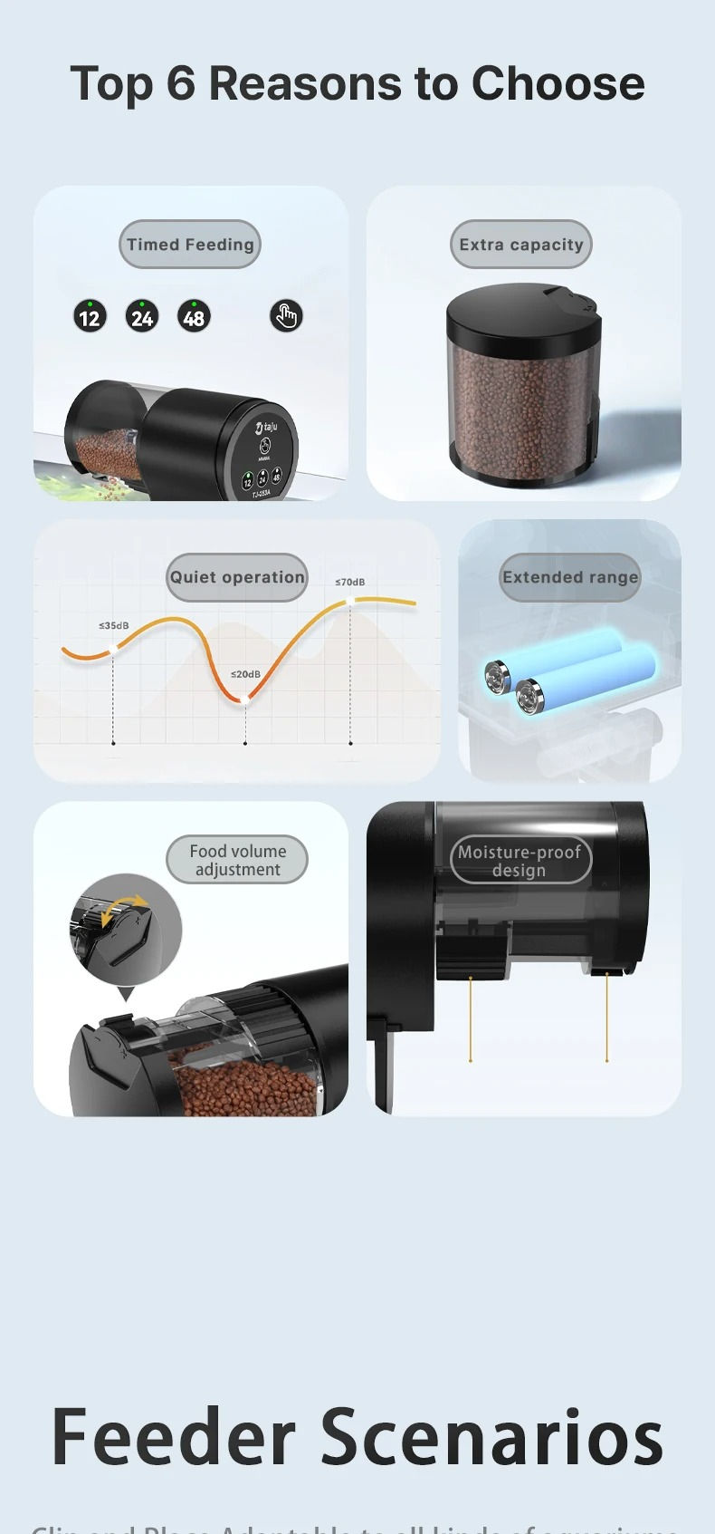Thumbnail: Automatic Fish Tank Feeder with Timer | IP66 Waterproof Auto Fish Feeder