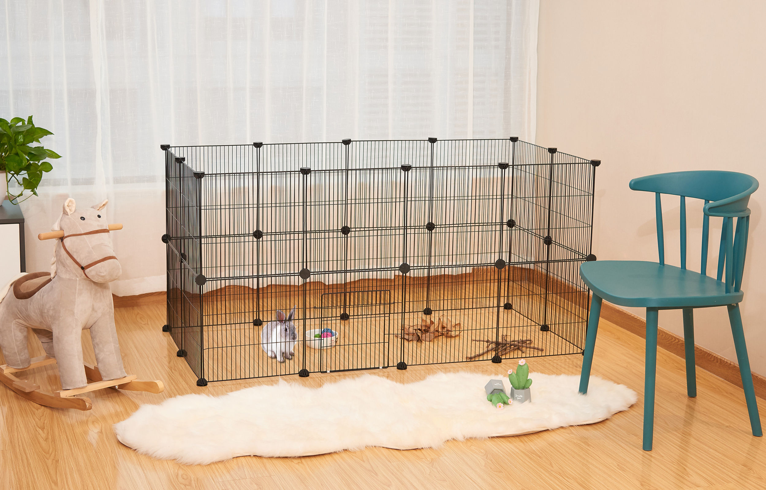 DIY Metal Wire Pet Playpen | Modular Exercise Run for Rabbits & Small Pets