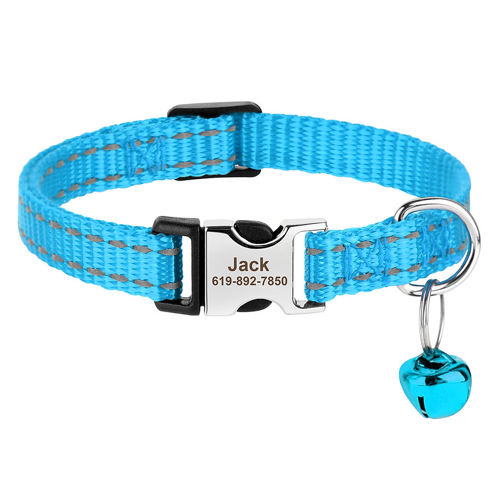 Thumbnail: Personalised Printed Cat Collar with Engraved ID Tag & Bell