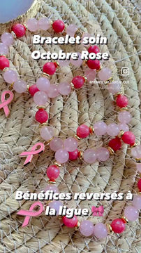 Miniature : Bracelet Octobre Rose en Rhodochrosite et Quartz rose 