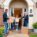 SHOW A FAMILY MOVING INTO A NEW PROPERTY