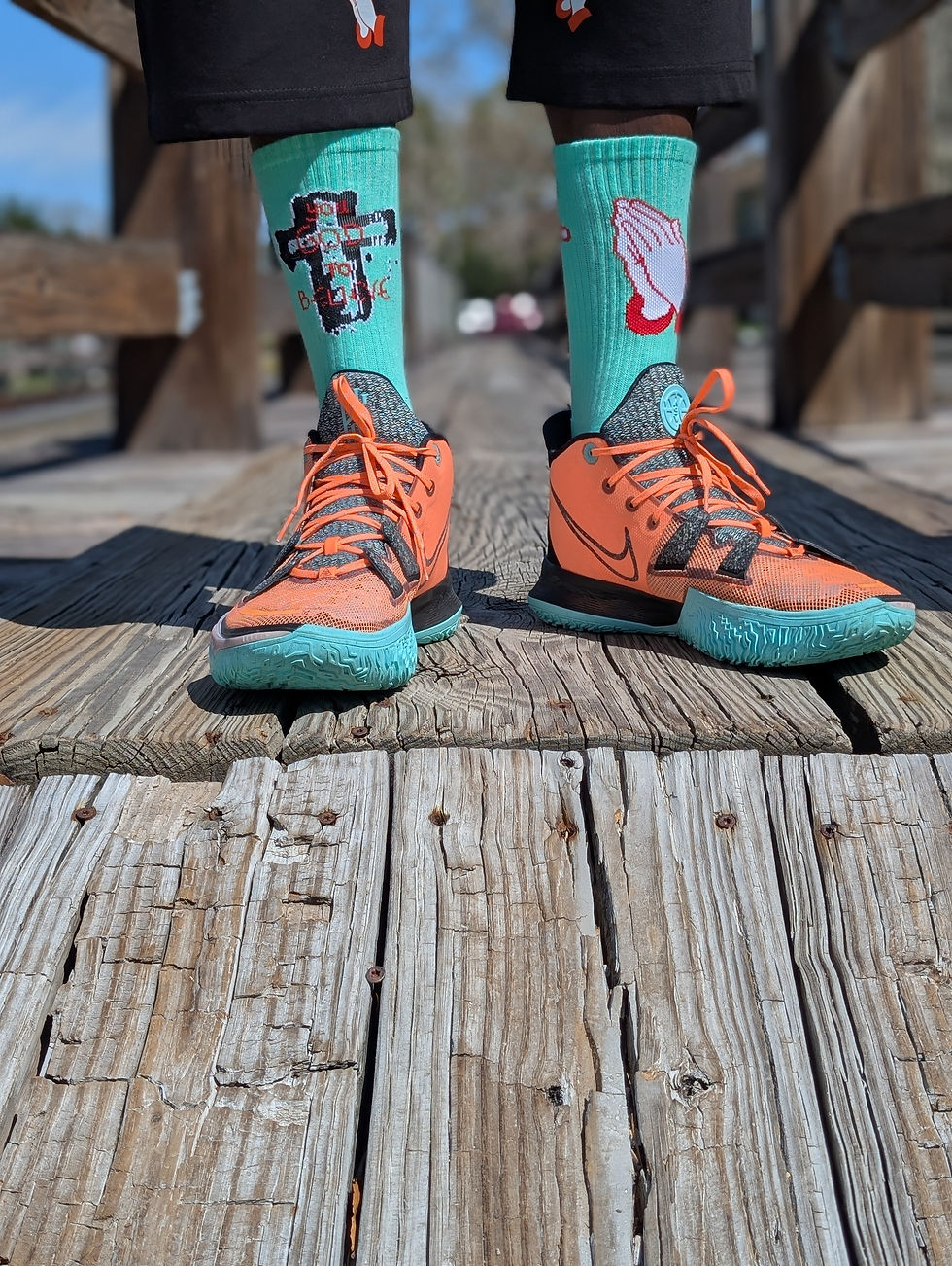 Thumbnail: Mint Green "You God To Believe" Socks 🧦