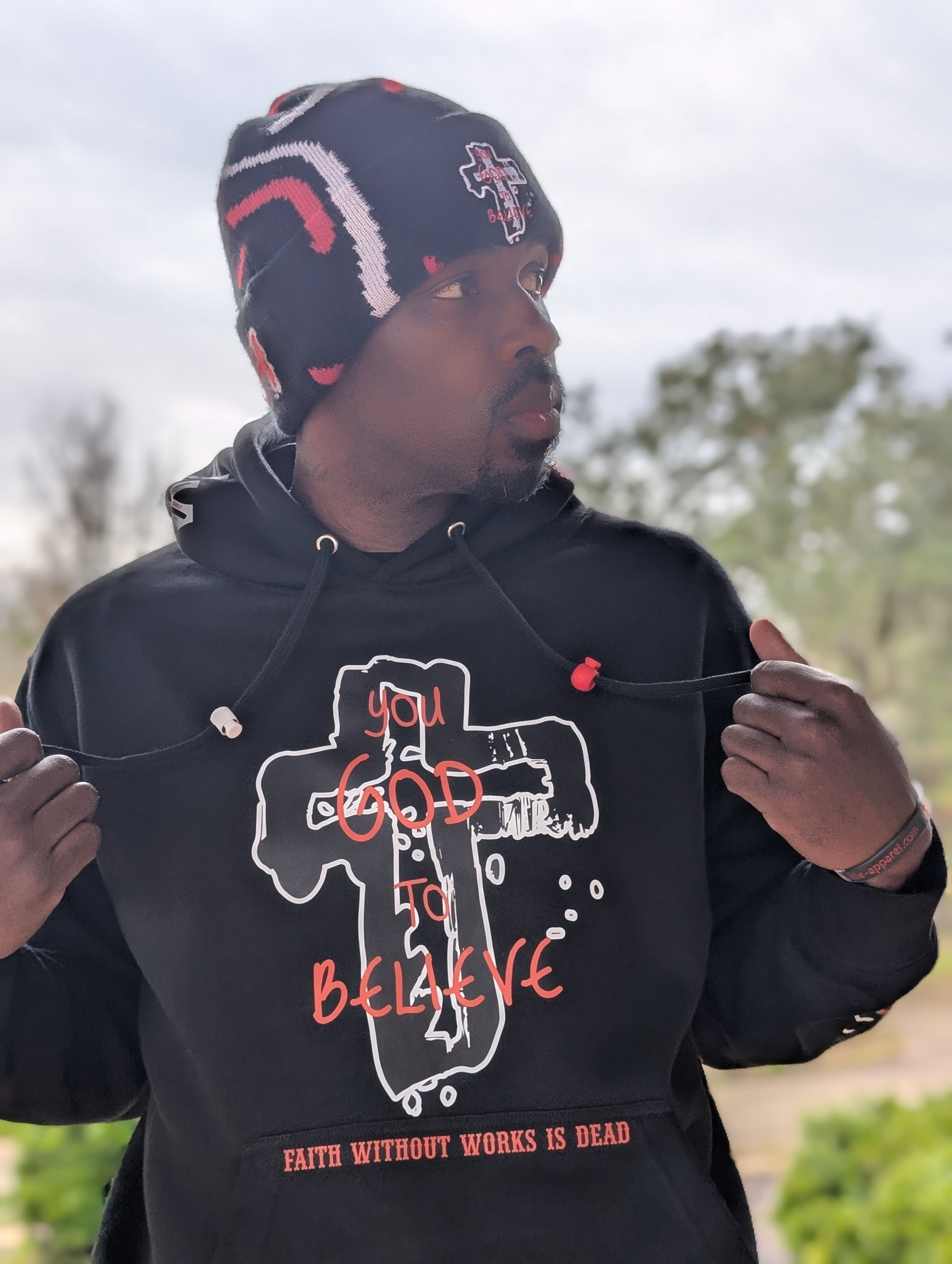 Black " You God To Believe" Hoodie