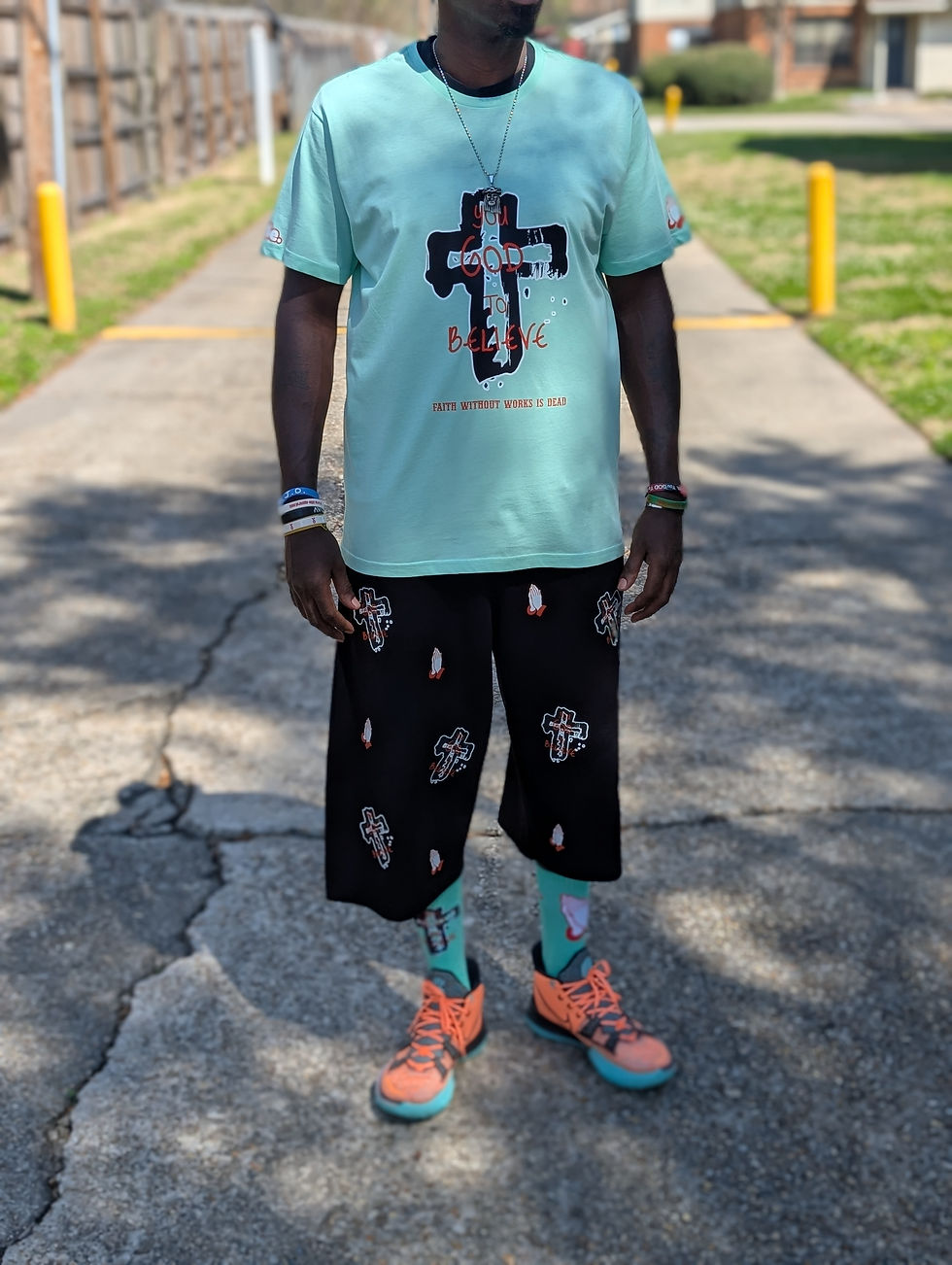 Thumbnail: Mint Green " You God To Believe" Tee