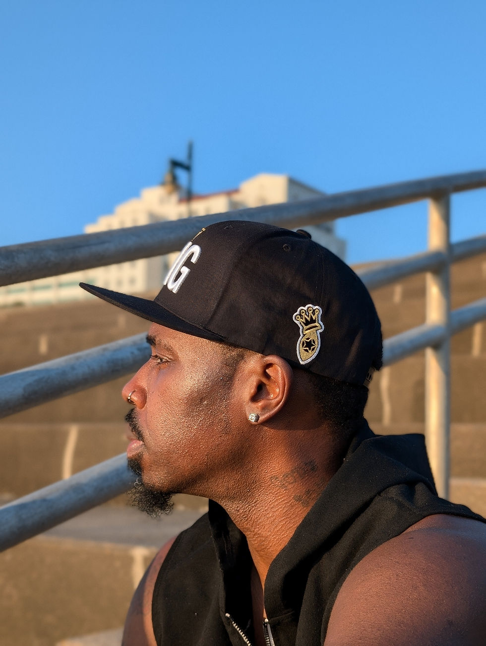 Black King Snapback with white lettering