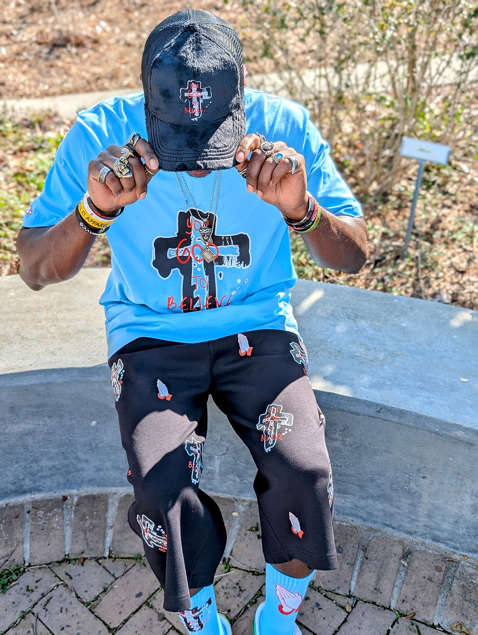 Thumbnail: Sky Blue "You God To Believe" Tee 