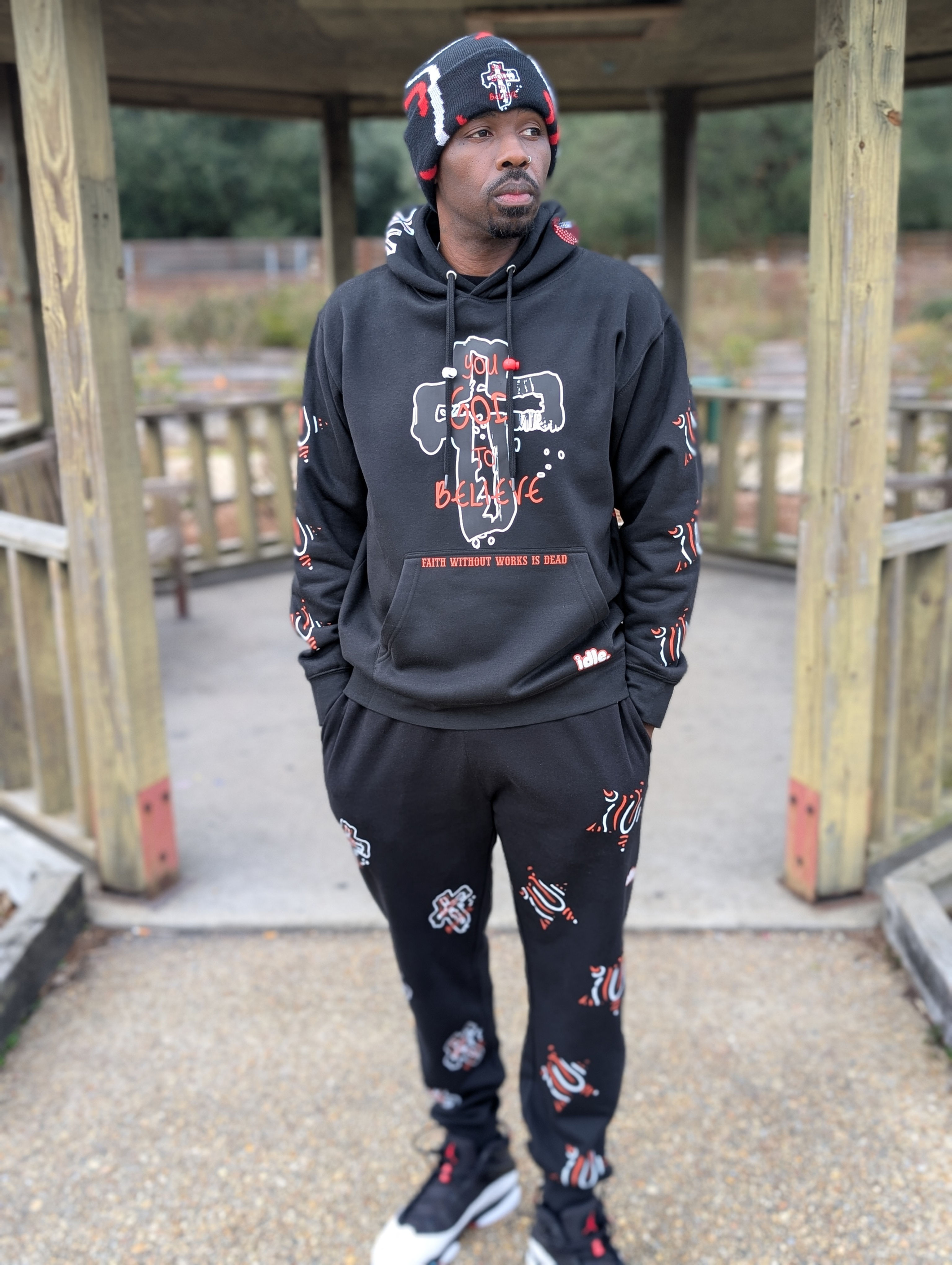 Black " You God To Believe" Sweatpants