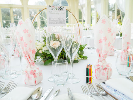 furoshiki gift wrapped wedding table favours