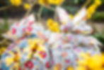 furoshiki gift wrapped presents and flowers