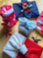 Christmas furoshiki fabric gift-wrapping