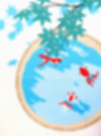 goldfish and pool summer tenugui