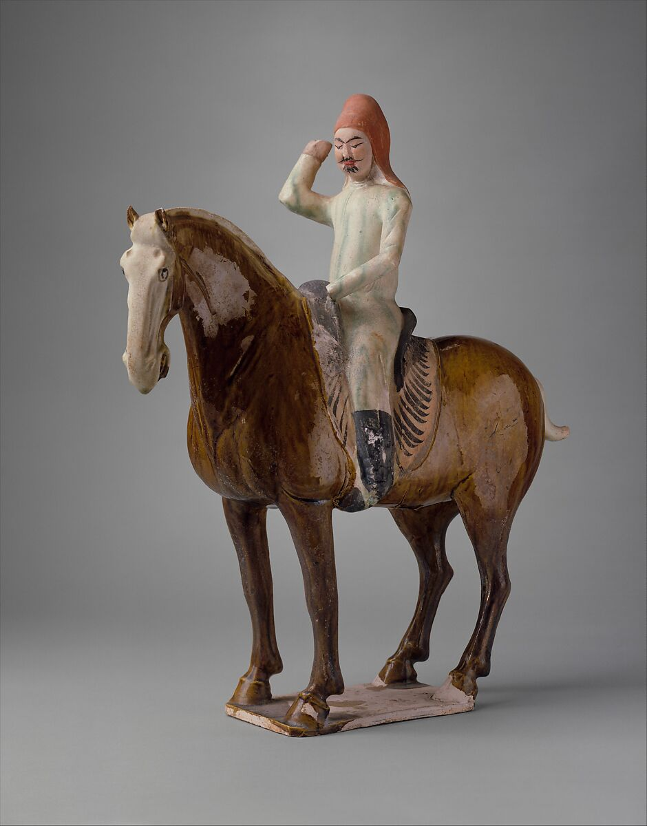 Tang dynasty horse rider model