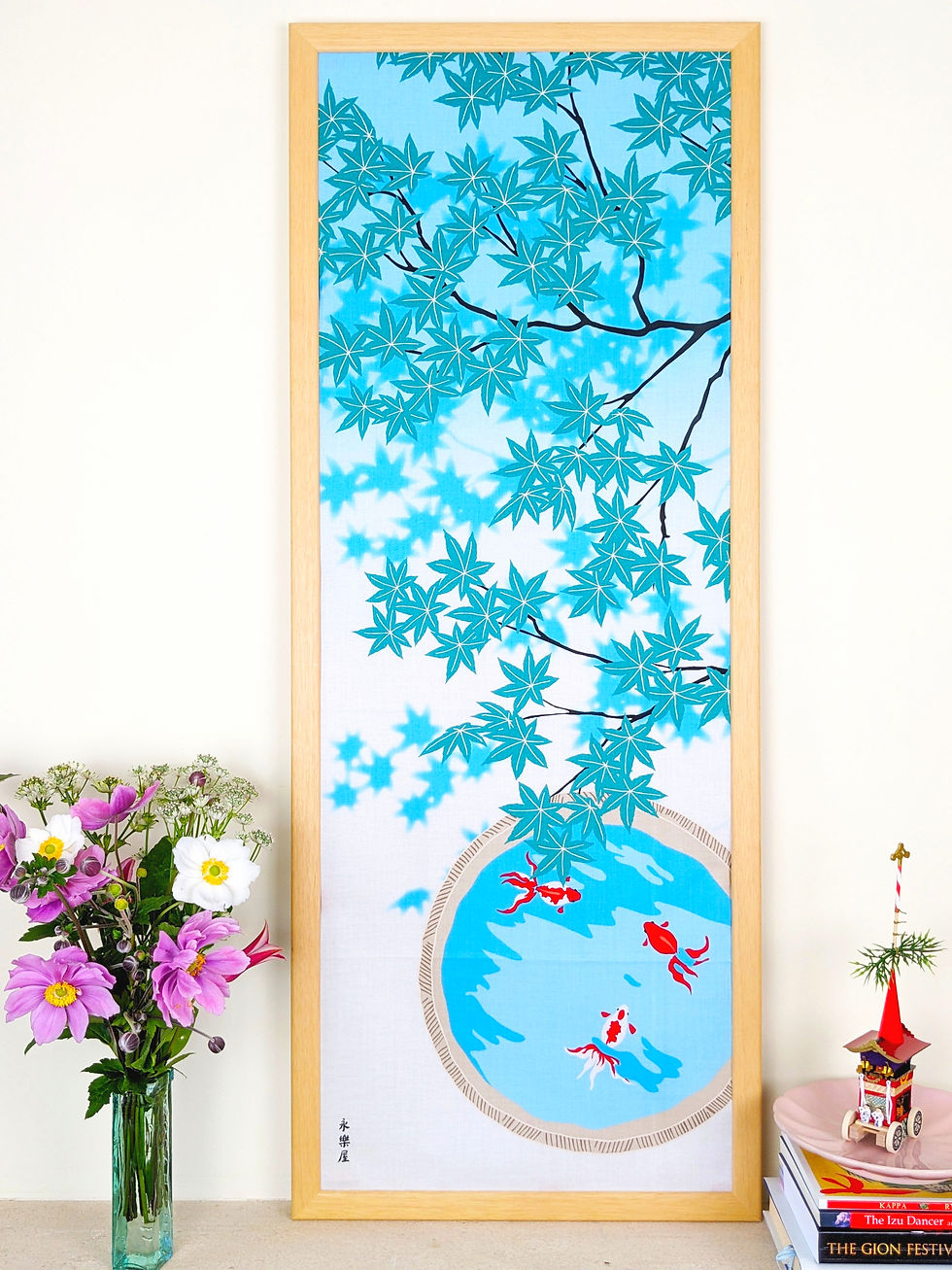 goldfish and pool summer tenugui