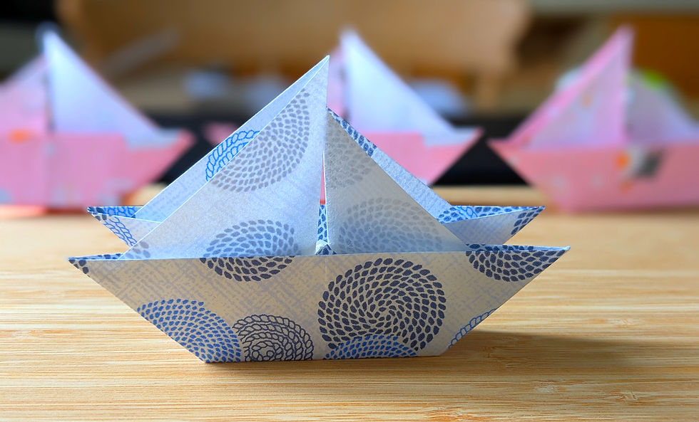 Origami sailing boat