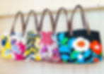 row of Kyoto tote bags