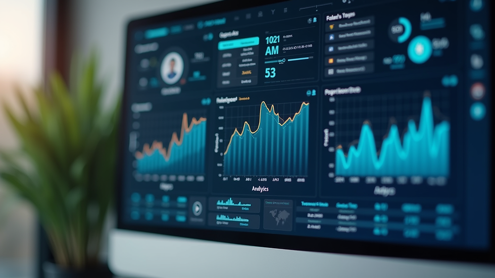 Close-up view of a computer screen displaying personalized AI analytics dashboard