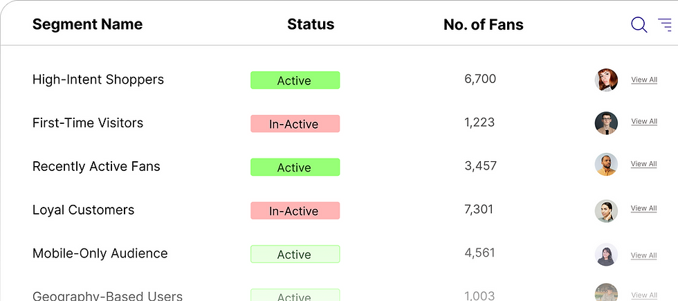 Fan Segments for engagement and retention