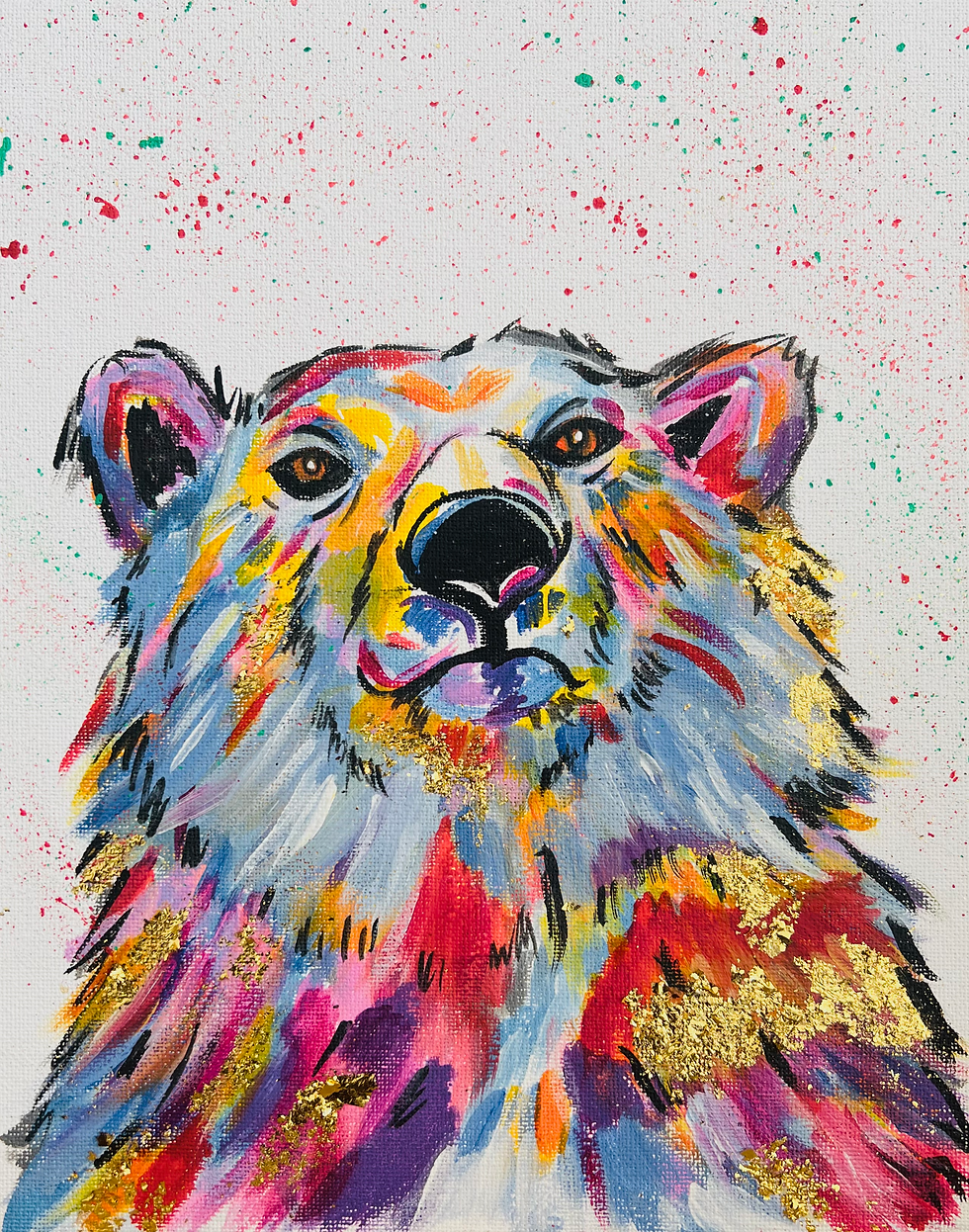 Polar Bear with Gold Leaf Lost and Found, Knutsford Paint Away Events
