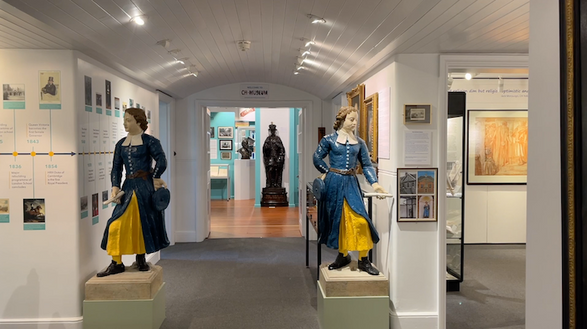 A view of the museum entrance with artefacts from the schools long history.
