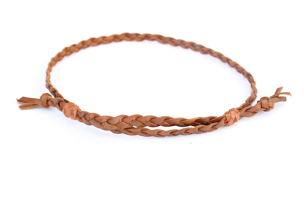 Thumbnail: Hand Plaited Leather Hat Band