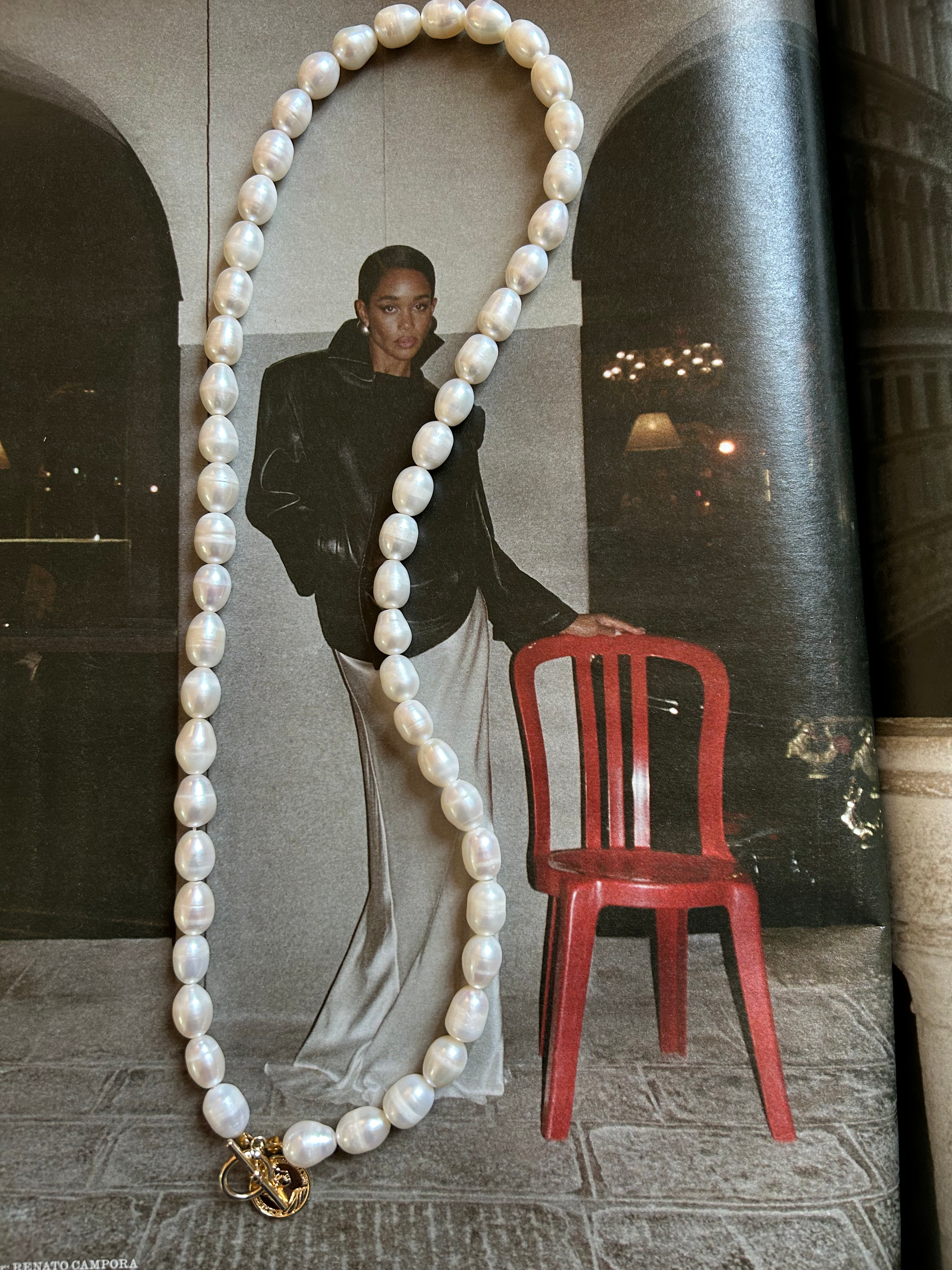 MAXI Collana Medaglia - Perle MISS