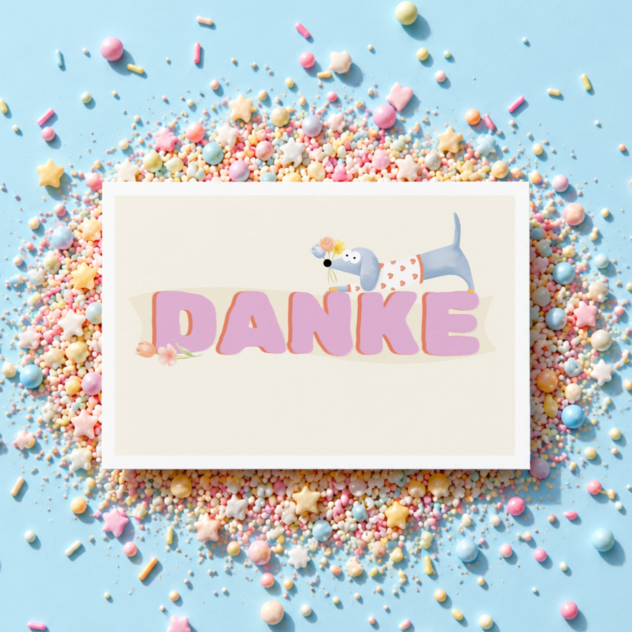 Grußkarte "DANKE" - Grußkarte mit Dackel