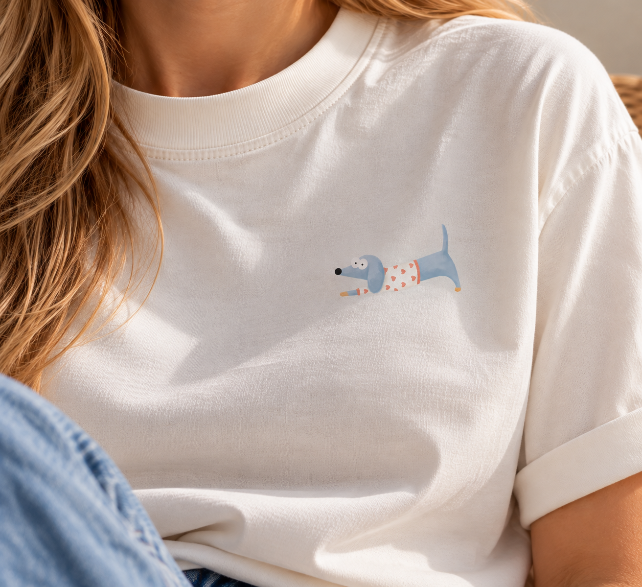 Bügelbild Dackel Stretch - DTF für Tshirts, Taschen und mehr!