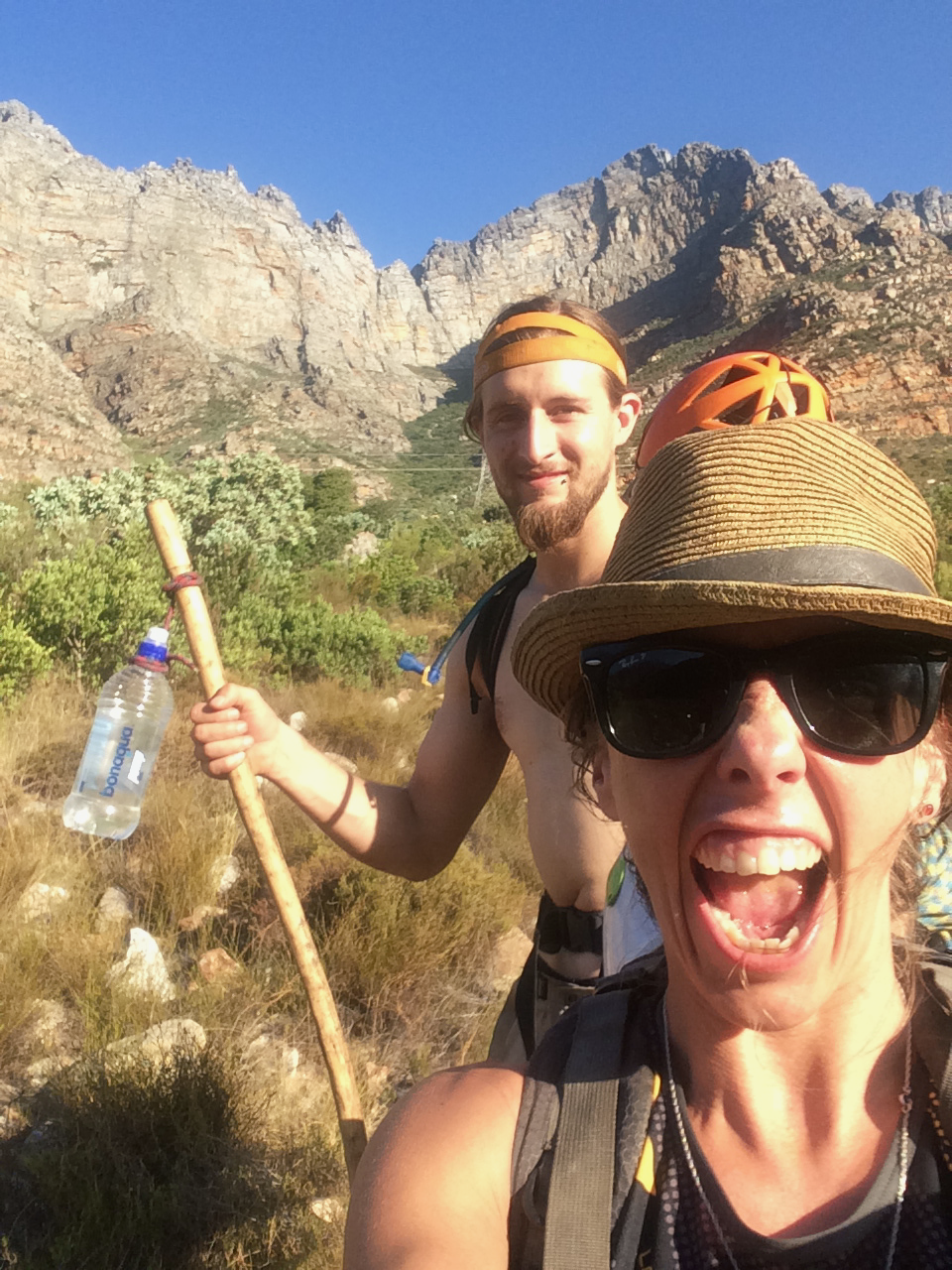 Sarel and I ready to hike up.