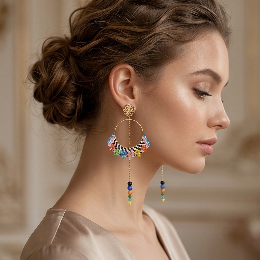 Beaded earrings met Miyuki STRIPE