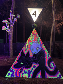 Hulaween Spirit Lake Blacklight Art UV art Wolf Art TZKEY Tyler Key