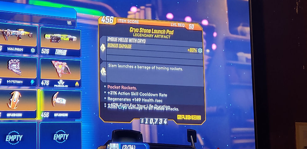 456 Ledgendary Cryo Stone Launch Pod Artifact Level 50 (Xbox One)