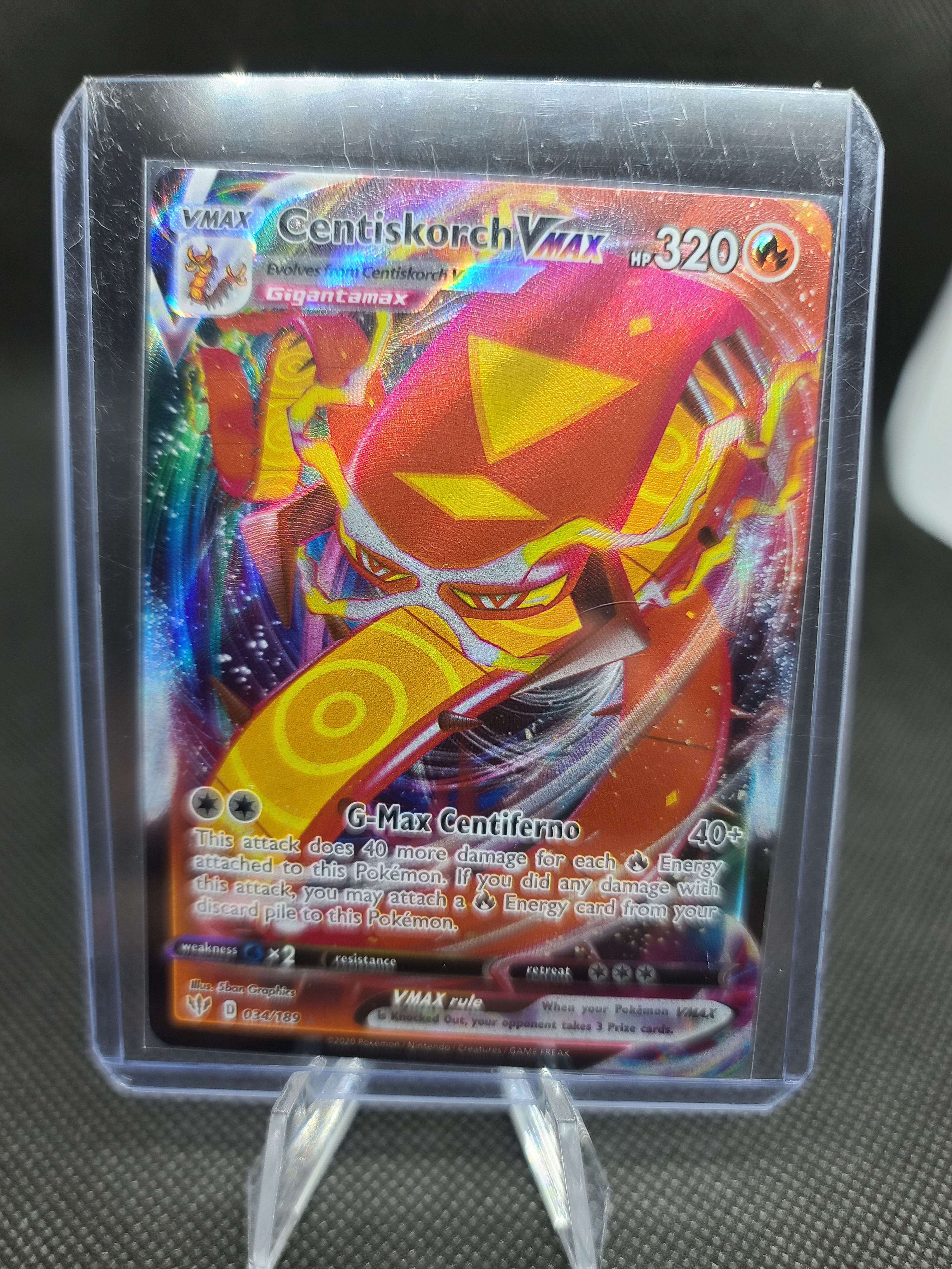 Centiskorch VMAX 034/189 | Ultra Rare Full Art Holo Card Darkness Ablaze | NM