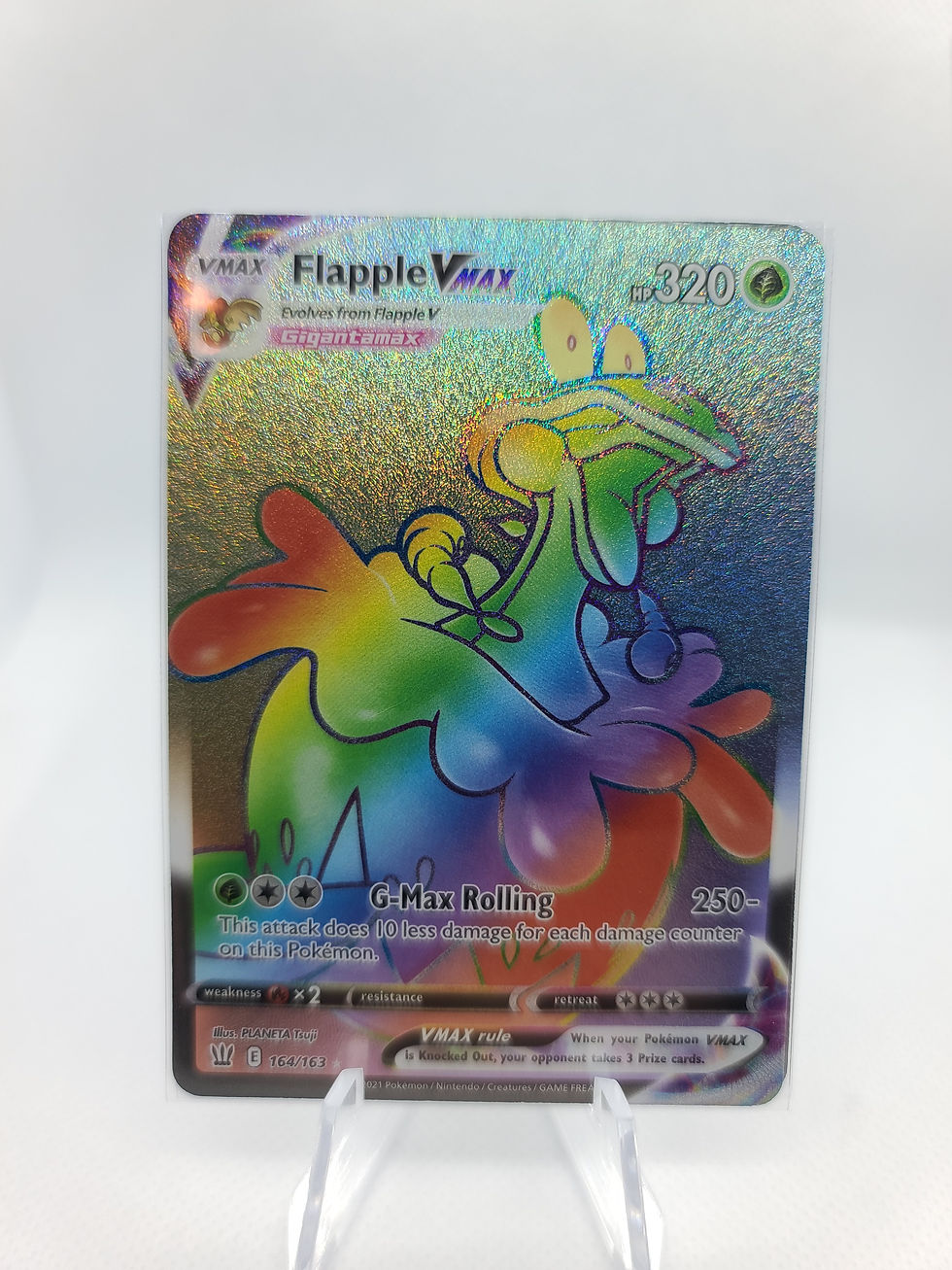 Flapple VMAX 164/163 | Rainbow Secret Rare Battlestyles | Fresh Pull Mint