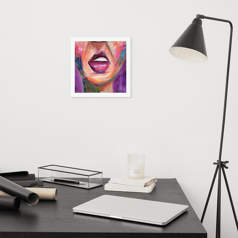 Thumbnail: Poster of ick! (a snarl against a purple background) in a white frame.