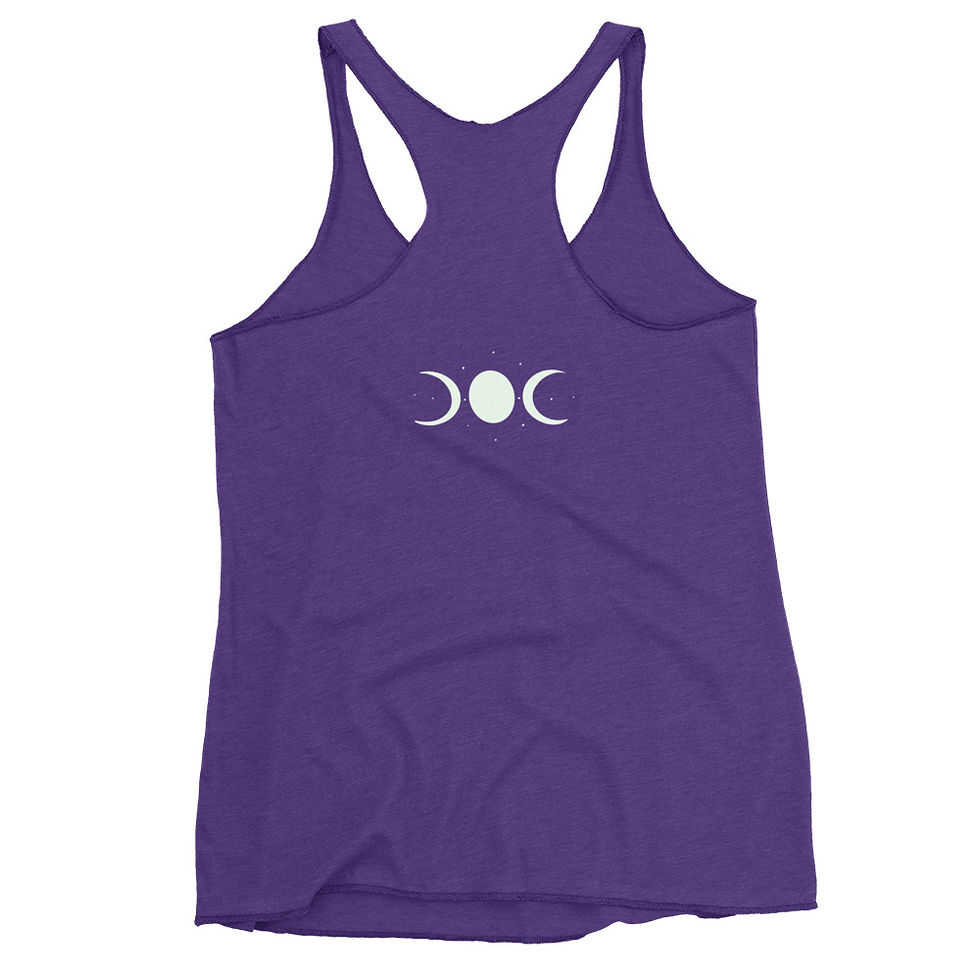 Thumbnail: Lauren Nicole purple celestial tank with moon design on back in white.