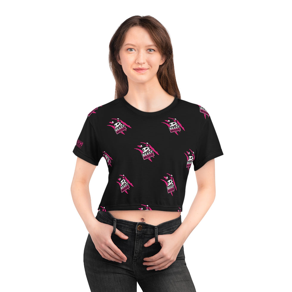 Thumbnail: Beast Mode Black Crop Tee