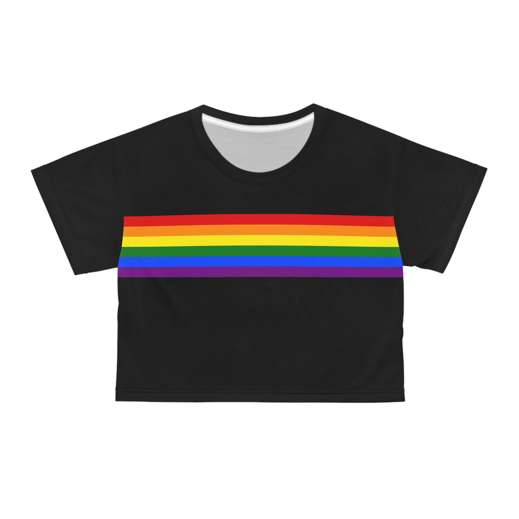 Rainbow Roller Derby is for Everyone Crop (black)