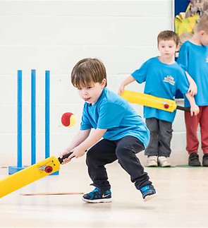 child playing cricket