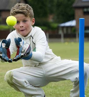 student catching a ball