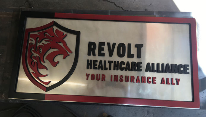 Metal business sign