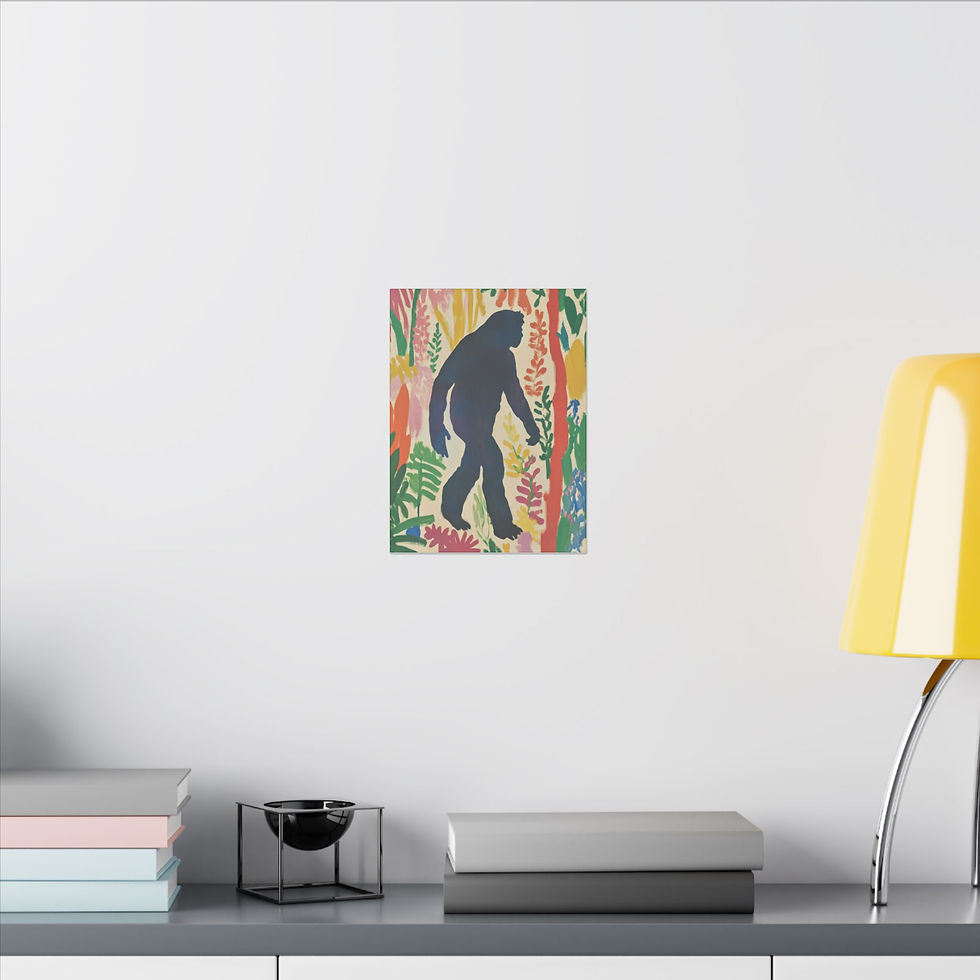 Thumbnail: Bigfoot in Bloom | Matisse-Inspired Canvas Print for Bold, Quirky Home Decor