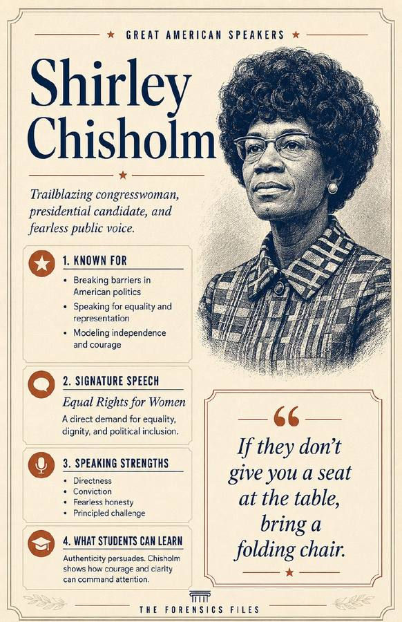 Shirley Chisholm - Great American Speakers Poster
