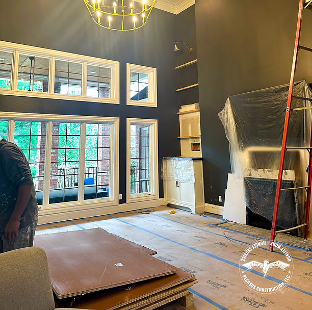 Living room was remodeled