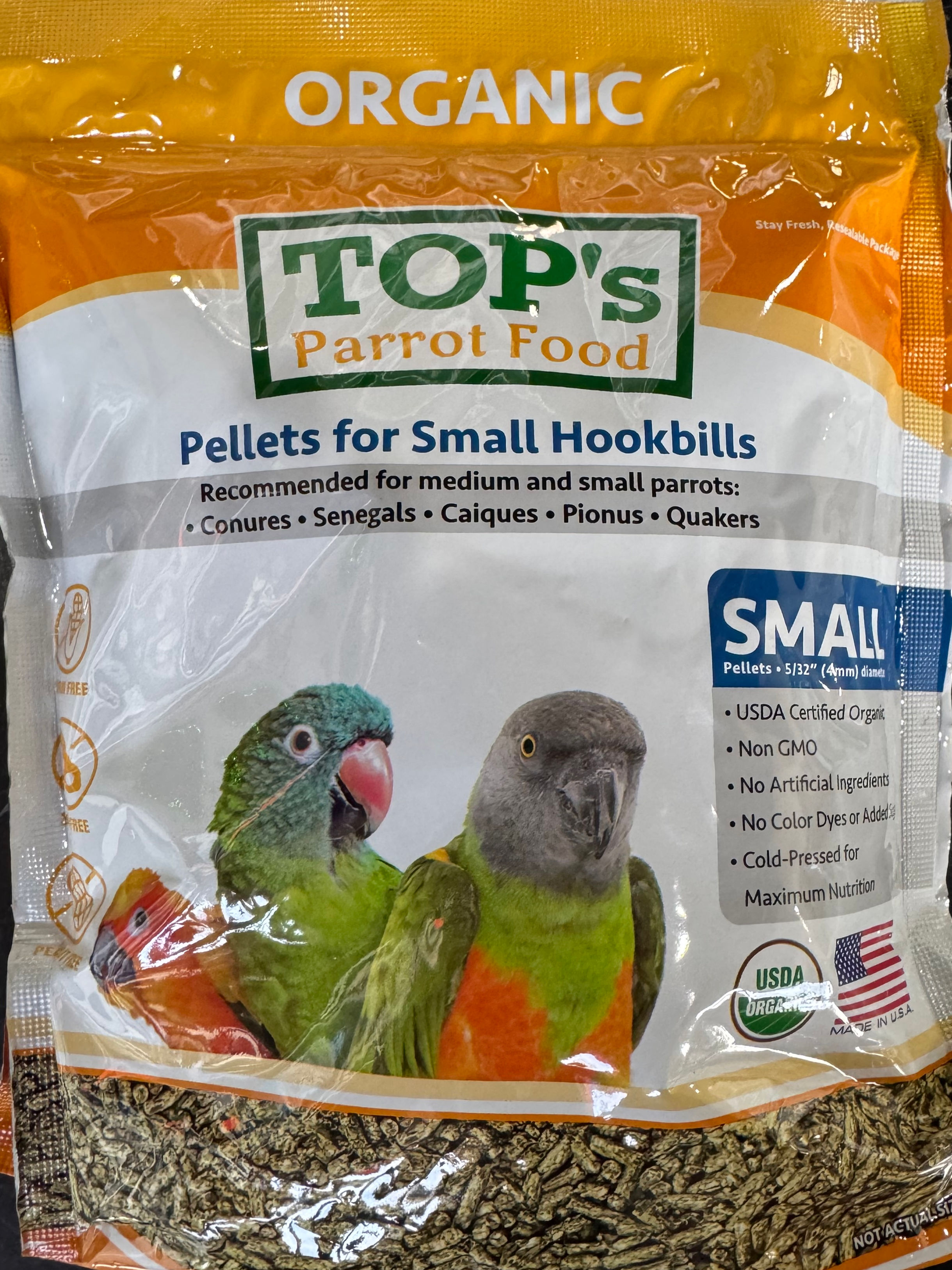 Tops Parrot Food - Small Hookbill Pellets 1LB