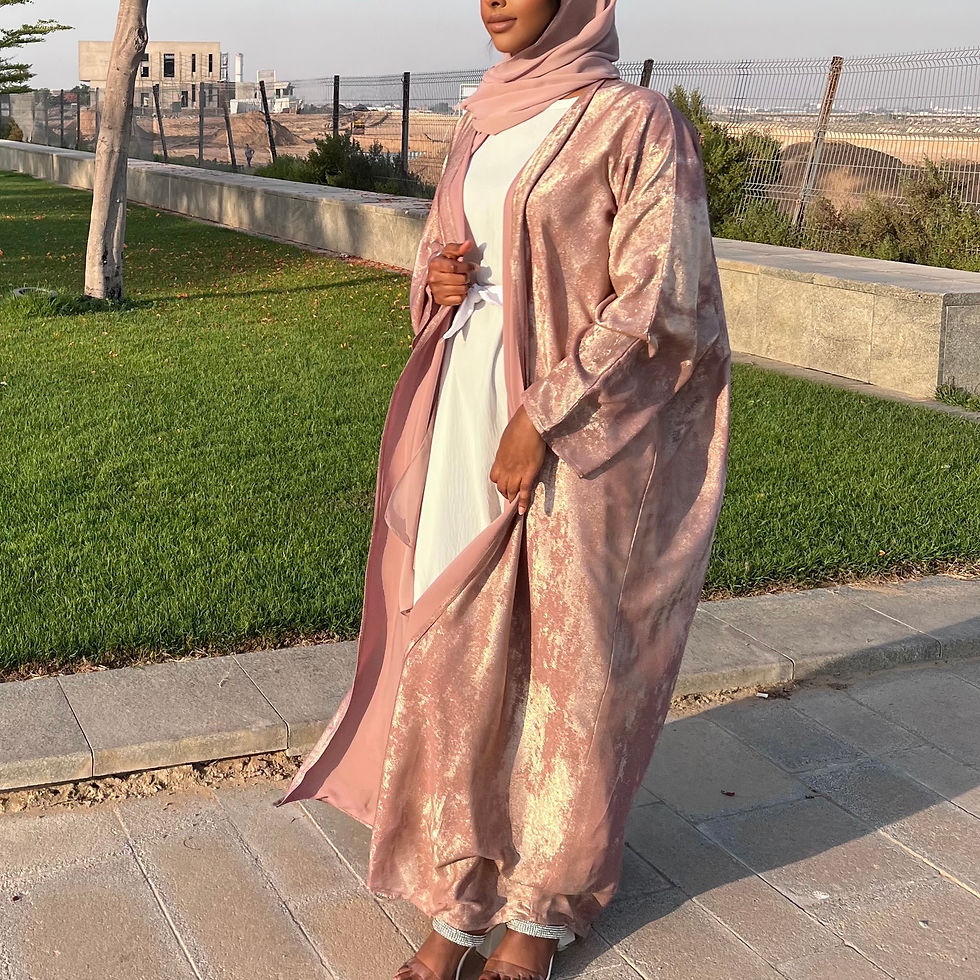 Thumbnail: The Forè Half- Bisht Baby-Pink Abaya